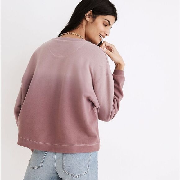 MADEWELL Dip-Dye (Re)sourced Cotton Swing Sweatshirt Mauve Pink Women’s Small - Picture 3 of 11